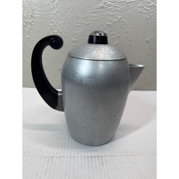 Wear-Ever 2328 Hallite Aluminum Percolator Coffee Pot Turquoise USA Vtg Atomic - Picture 1 of 7